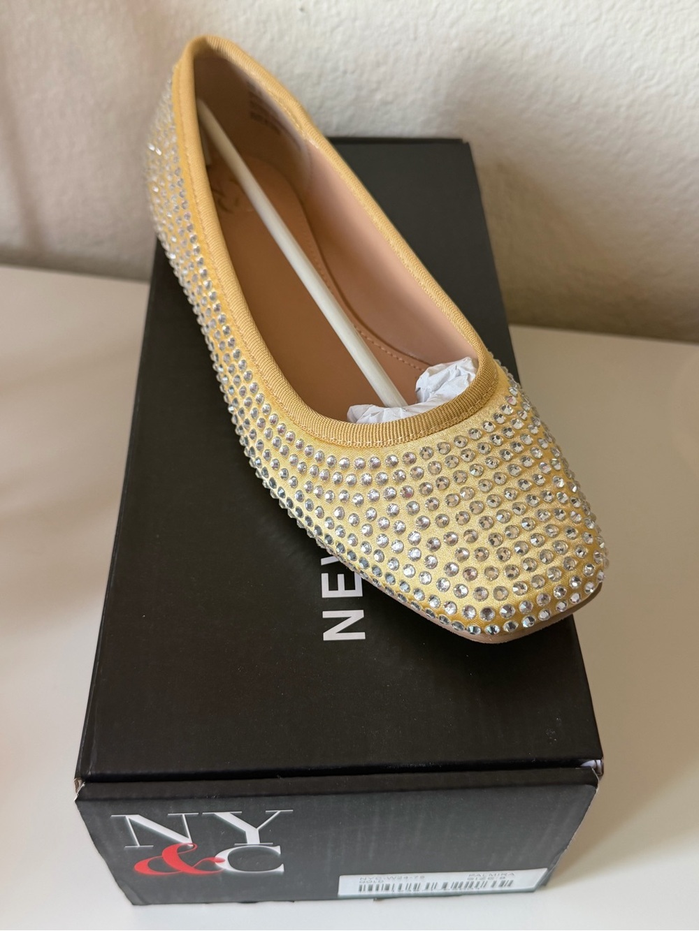 New York & Company Gold Crysta Women's Ballet Flat size 8 new